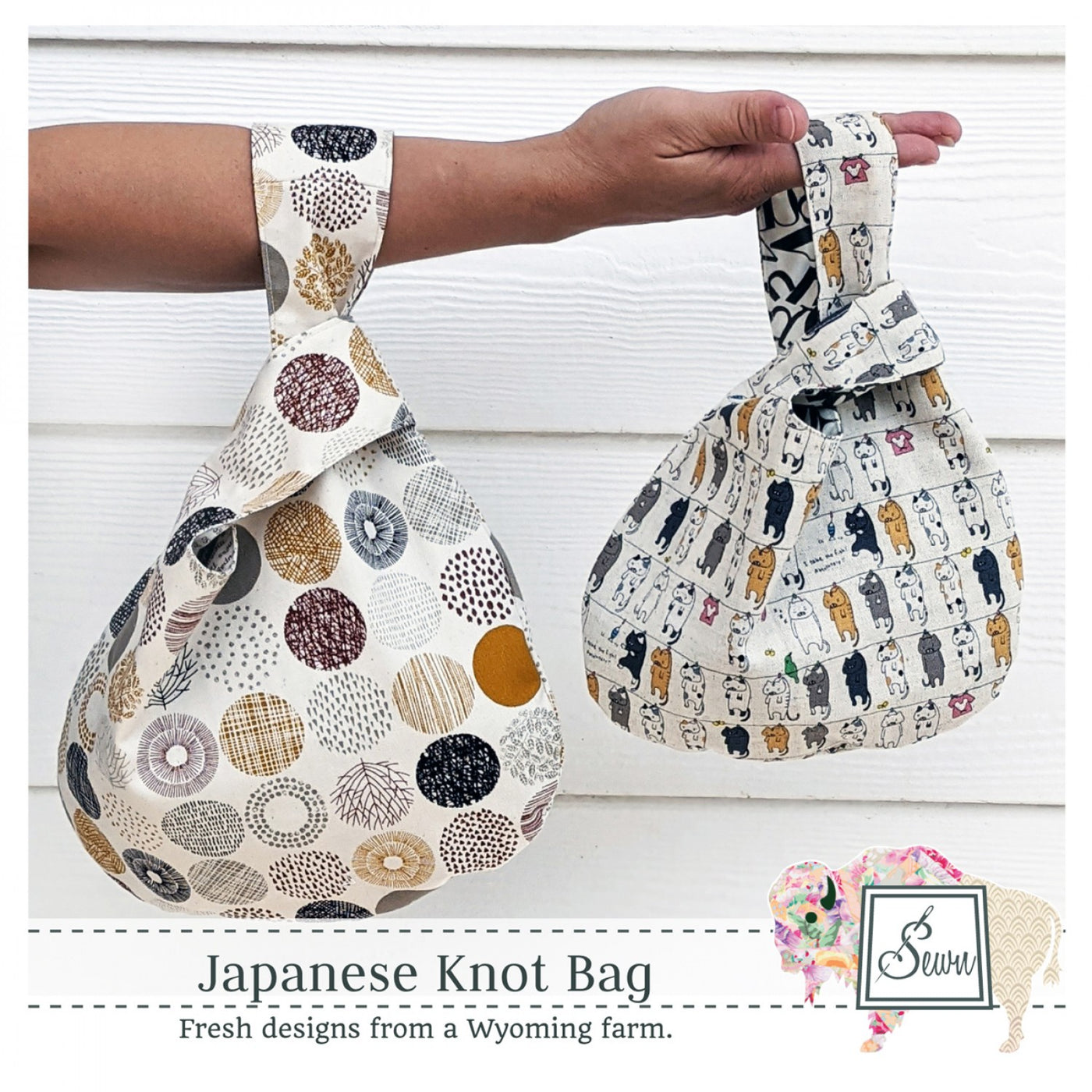 Japanese Knot Bag mönster - Sewn Wyoming