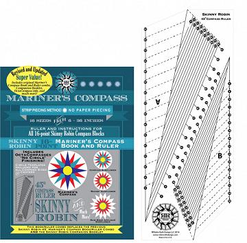 Mariners Compass 16 point SKINNY Robin linjal och instruktionsbok - Robin Ruth Design