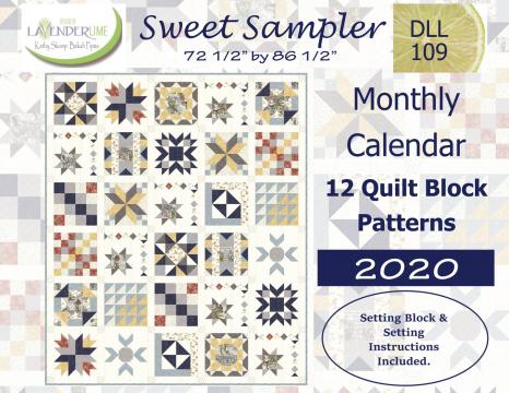 Sweet Sampler Monthly Calendar 2020