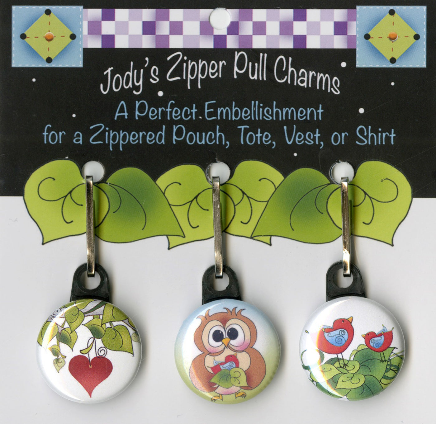 Charms till dragkedje - 3 pack - Love of Owls